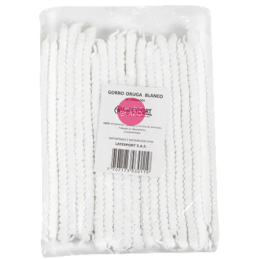 GORRO ORUGA X 100UND BLANCO