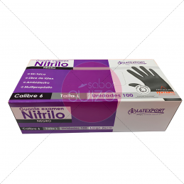 GUANTE NITRI NEGRO TL C6...