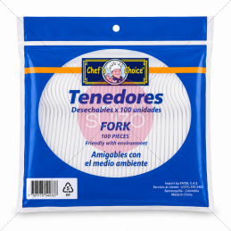 TENEDOR PLASTICO X 100